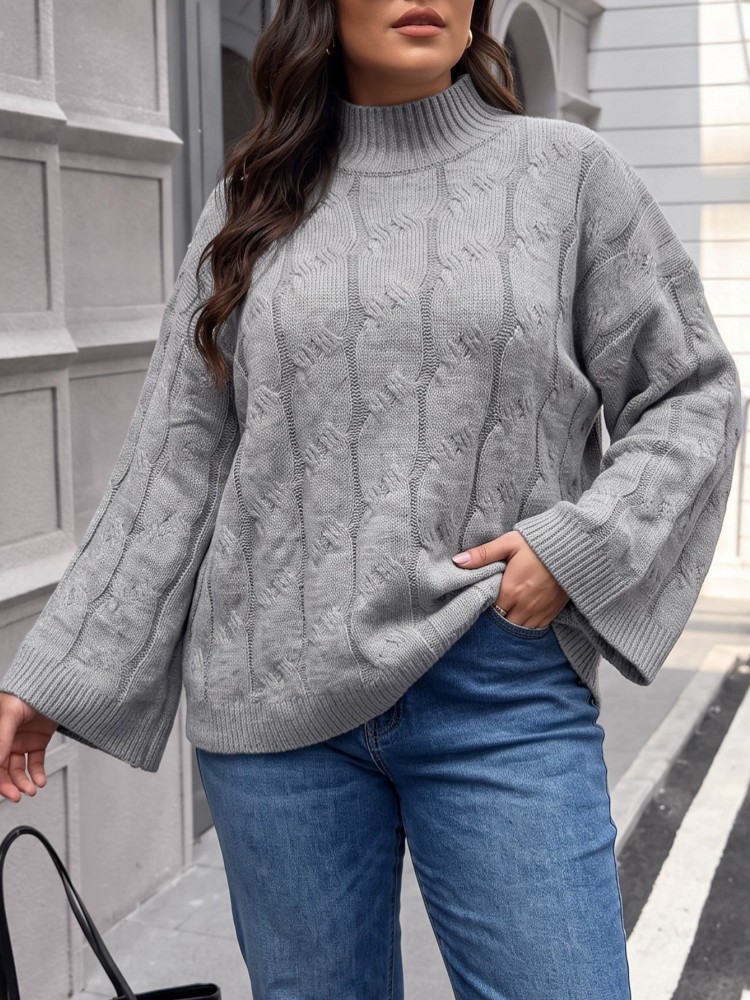 Winter Clothing Plus Size - Damski sweter z dzianiny plus size,