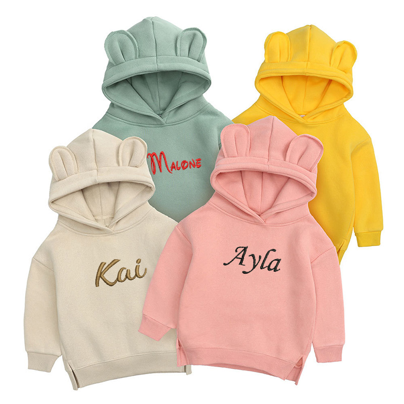 Winter Clothing Name - Spersonalizowany haft dziecięcy niedźwiedź bluza z