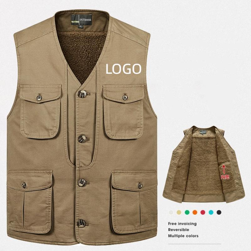 Winter Clothing Logos - Gruba kamizelka z wełny jagnięcej i