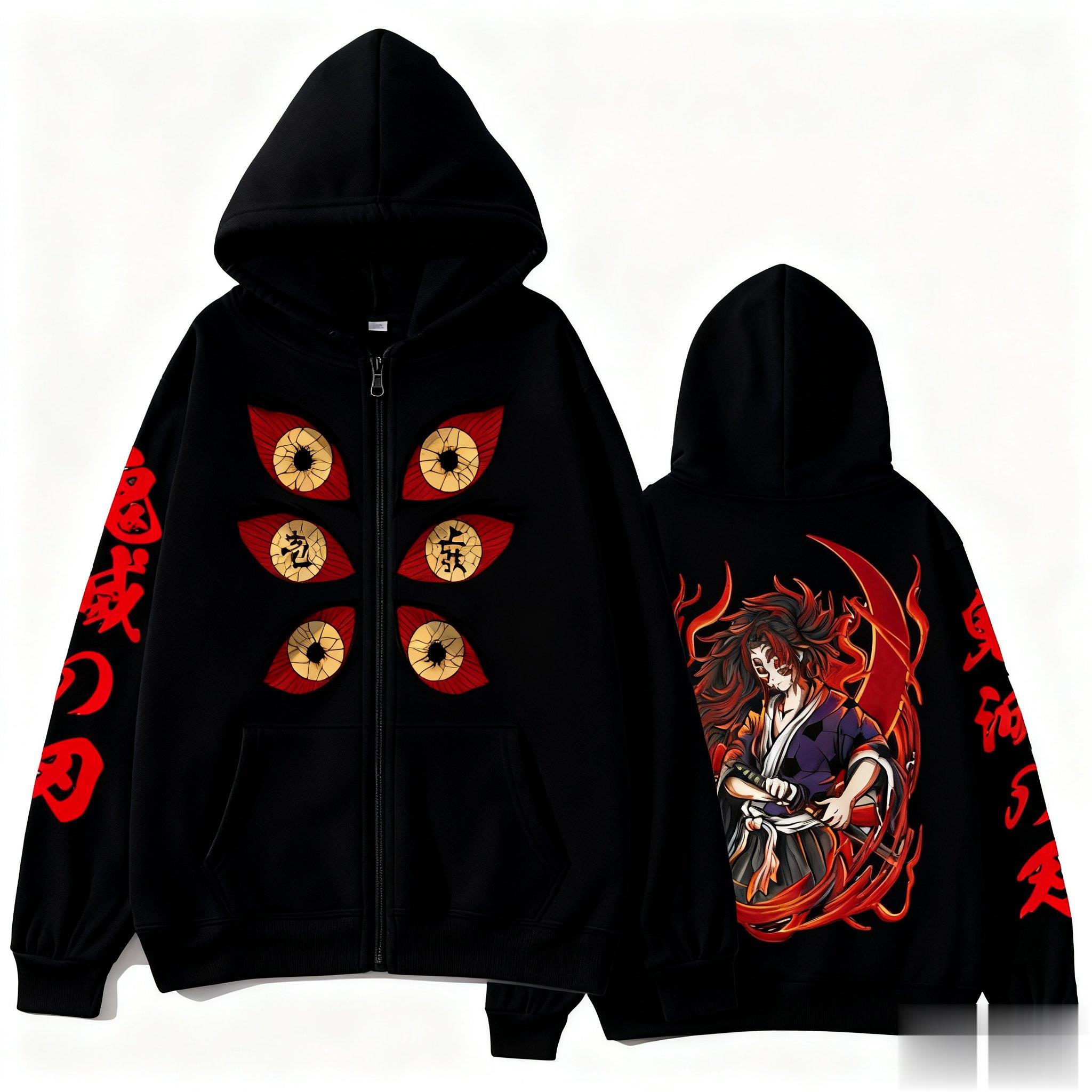 Winter Clothing Anime - Kokushibo Męska Bluza z Kapturem na