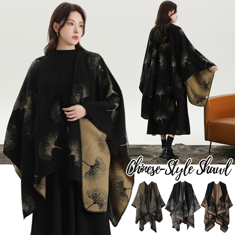 Winter Clothing Gift Ideas - Dzianinowy szal damski z nadrukiem, jesienno-zimowy,