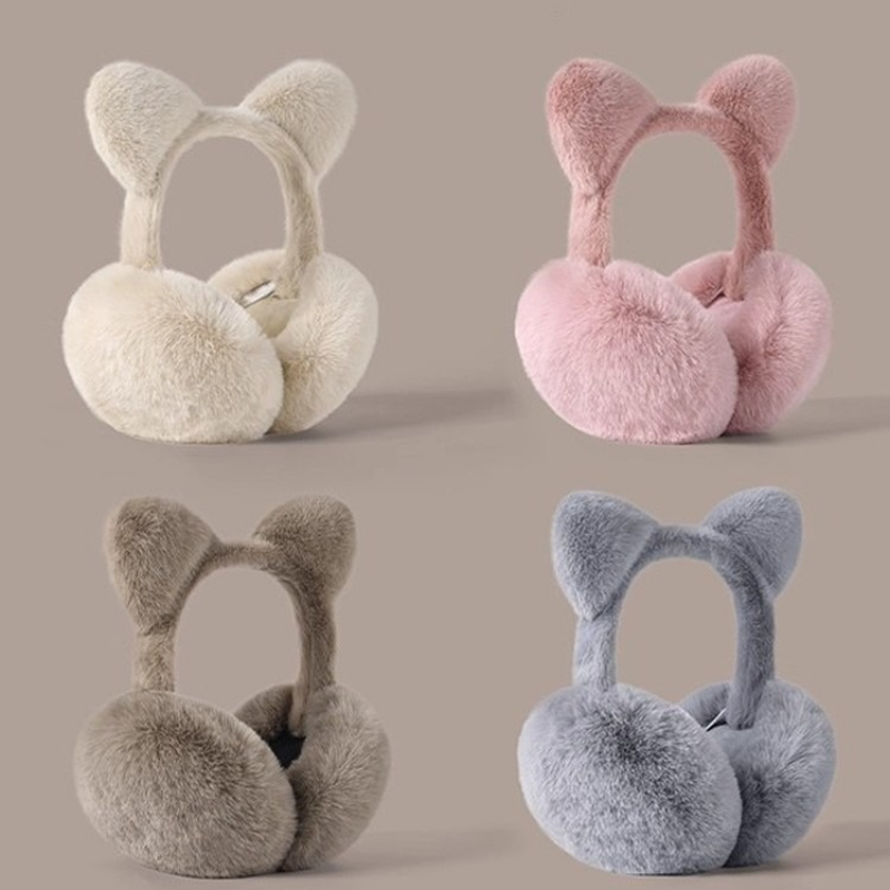 Ear Muff Foldable - Składane nauszniki z kocimi uszami, pluszowe