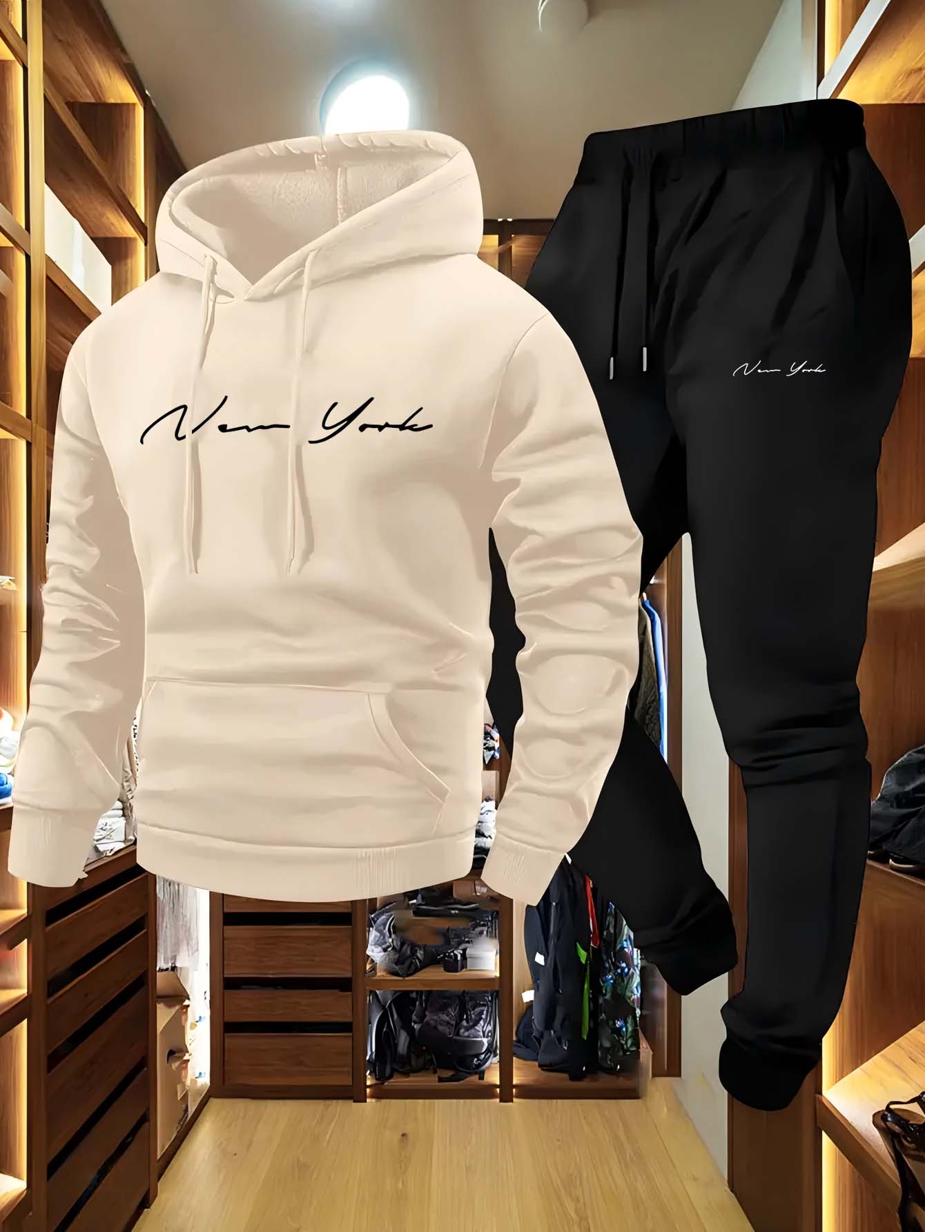 Winter Clothes - Męski komplet dresowy z miękką bluzą