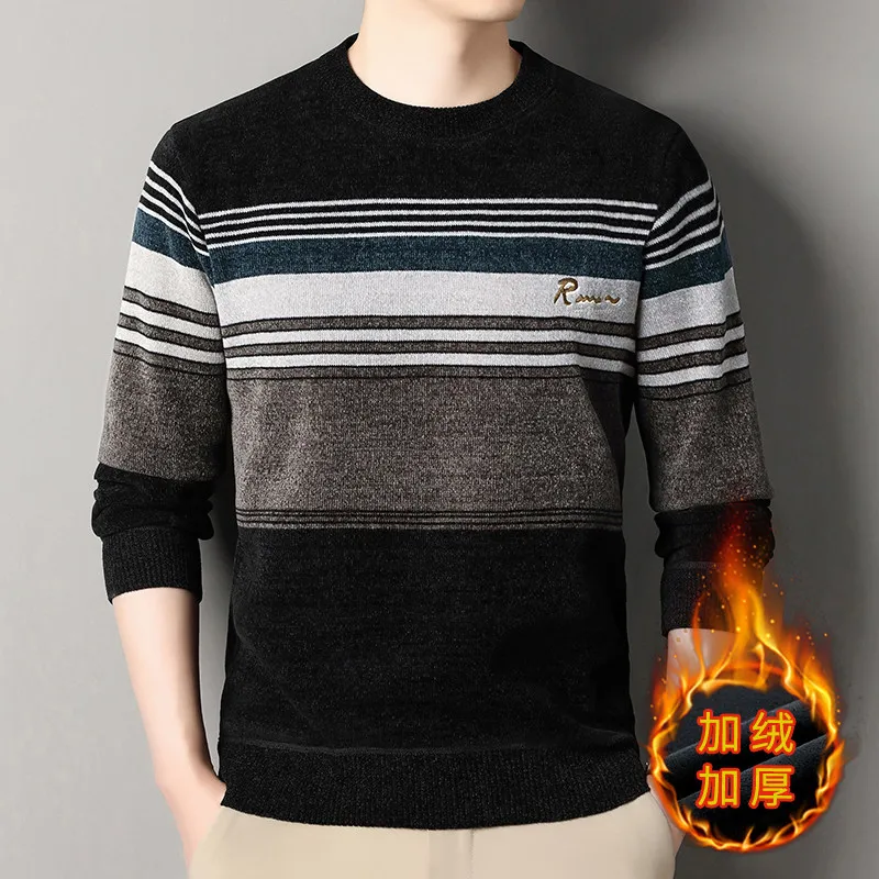 Quality Winter Clothing - Męskie swetry z okrągłym dekoltem swetry