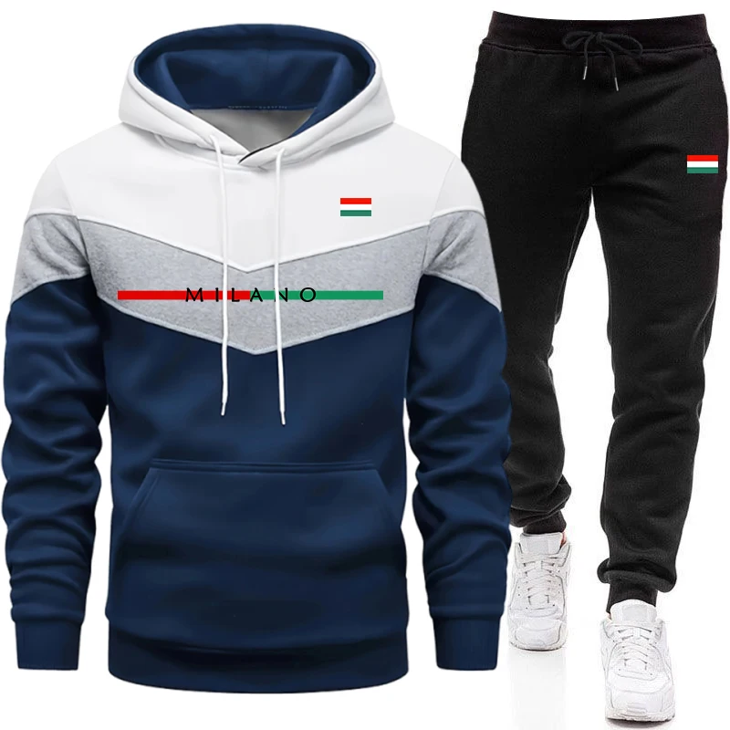 Winter Clothes - Wysokiej jakości dres męski, casualowy, trójkolorowy,