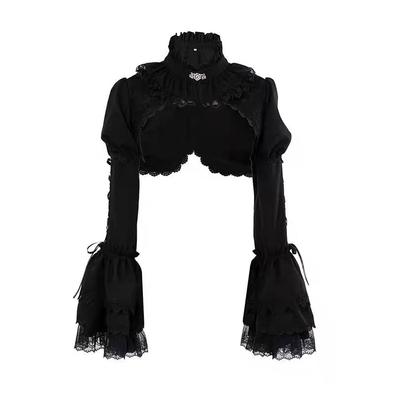 Y2K Winter Clothing - Japońskie gotyckie bluzki kardiganowe Y2k Lolita