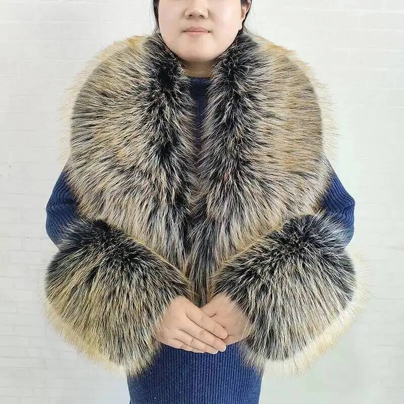 Duży szal damski z imitacji fu – Winter Clothing Online recenzja i cena
