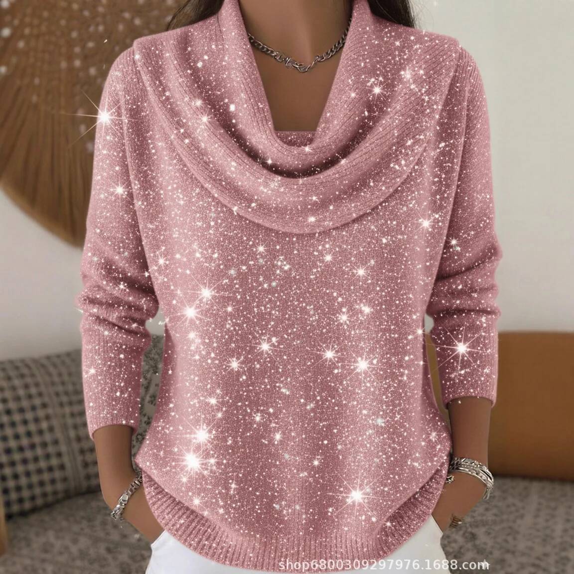 Sweter damski z cekinami, dzia – Winter Clothing Taiwan recenzja i cena
