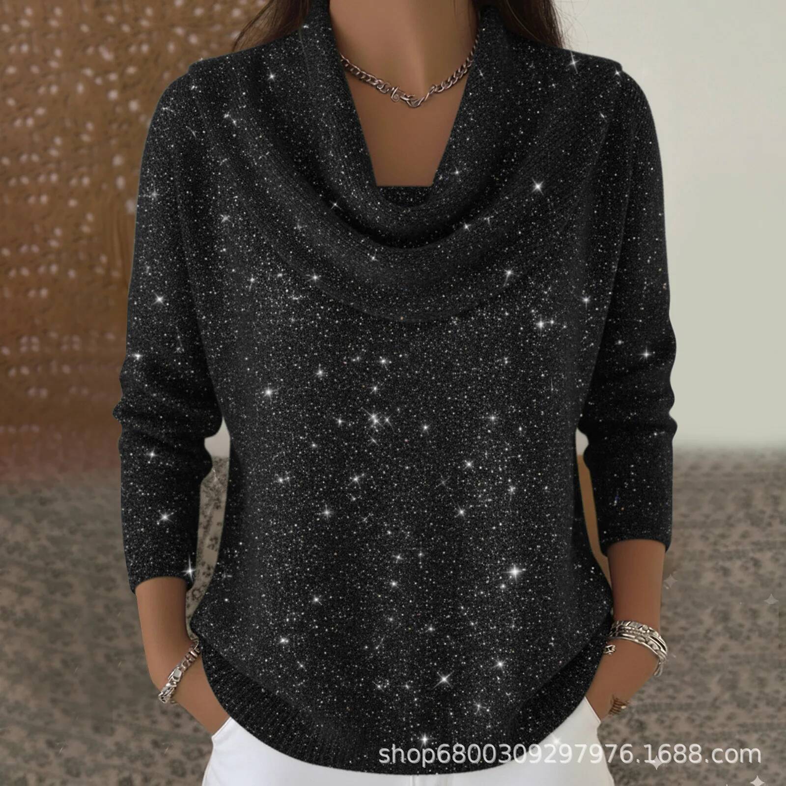 Sweter damski z cekinami, dzia – Winter Clothing Taiwan recenzja i cena