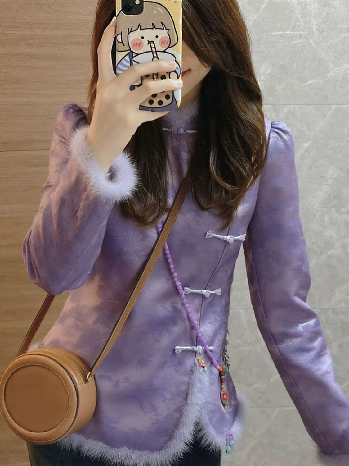 Zimowa nowa chińska fioletowa  – Winter Clothing Looks recenzja i cena